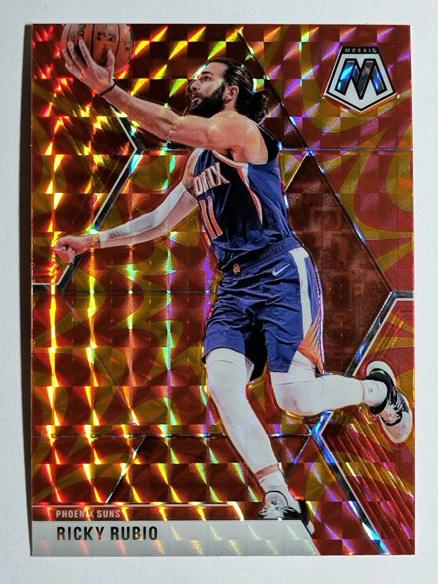 2019-20 Panini Mosaic Mosaic Orange Reactive #158 Ricky Rubio