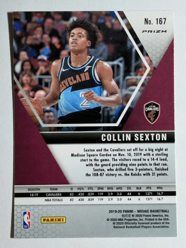 2019-20 Panini Mosaic Mosaic Orange Reactive #167 Collin Sexton