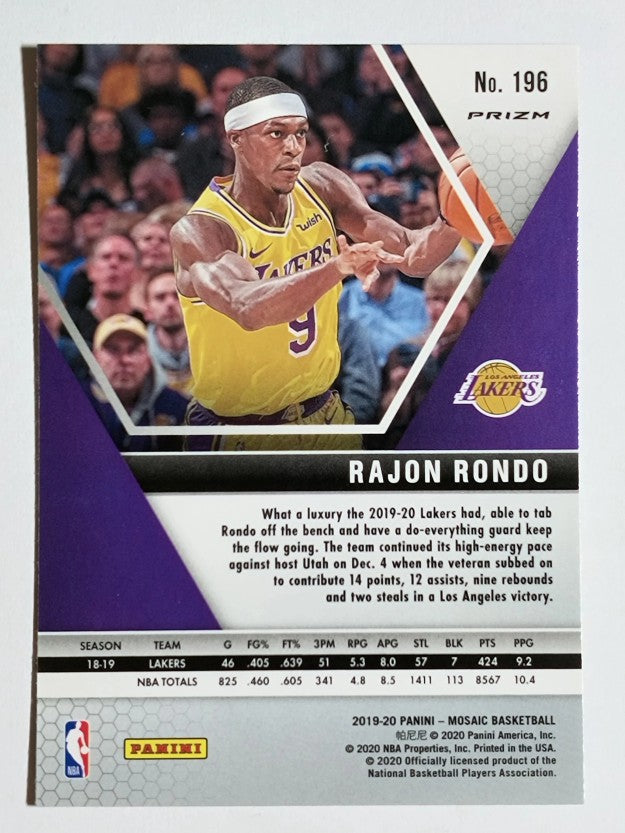 2019-20 Panini Mosaic Mosaic Orange Reactive #196 Rajon Rondo
