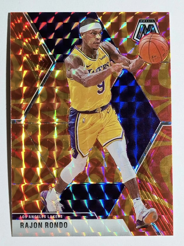2019-20 Panini Mosaic Mosaic Orange Reactive #196 Rajon Rondo