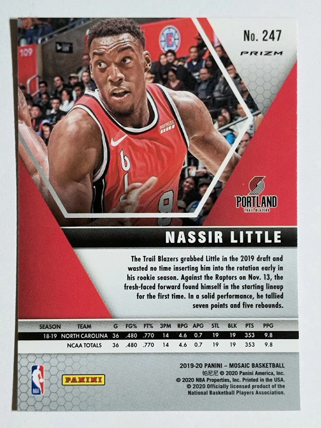 2019-20 Panini Mosaic Mosaic Orange Reactive #247 Nassir Little