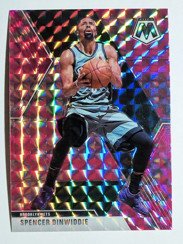 2019-20 Panini Mosaic Mosaic Pink Camo #41 Spencer Dinwiddie