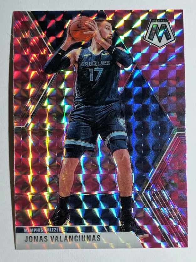 2019-20 Panini Mosaic Mosaic Pink Camo #86 Jonas Valanciunas