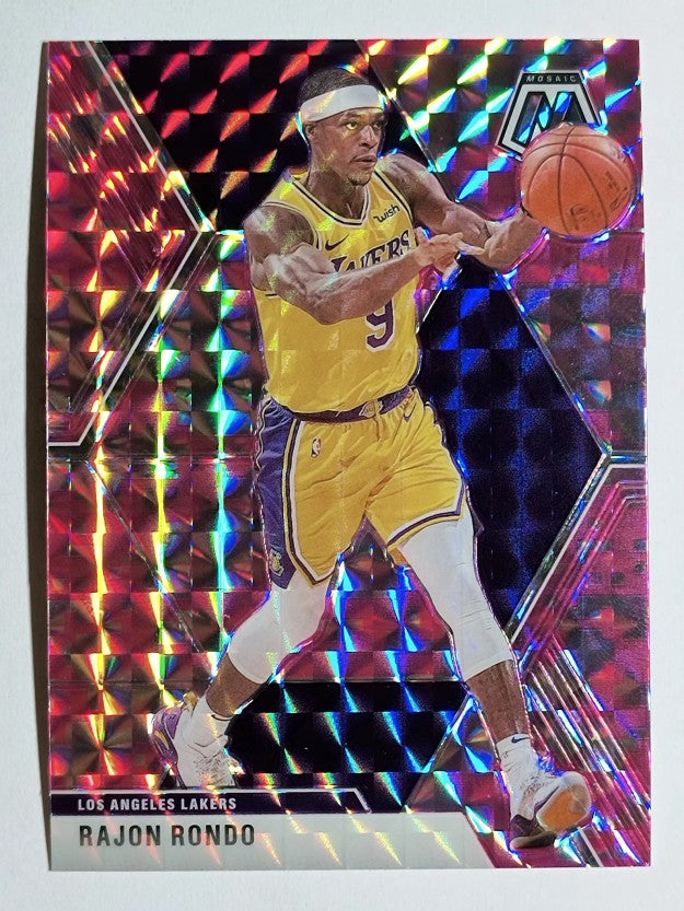 2019-20 Panini Mosaic Mosaic Pink Camo #196 Rajon Rondo