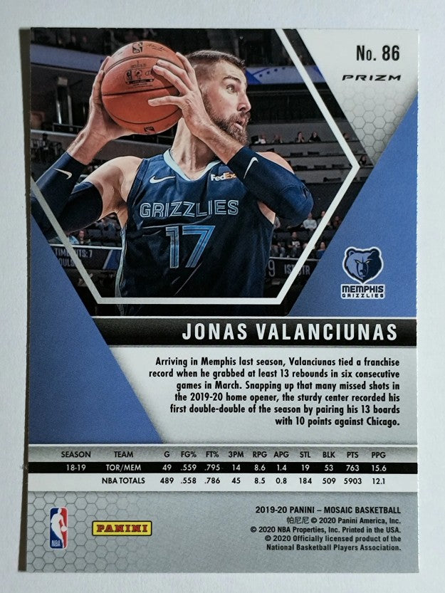 2019-20 Panini Mosaic Silver #86 Jonas Valanciunas