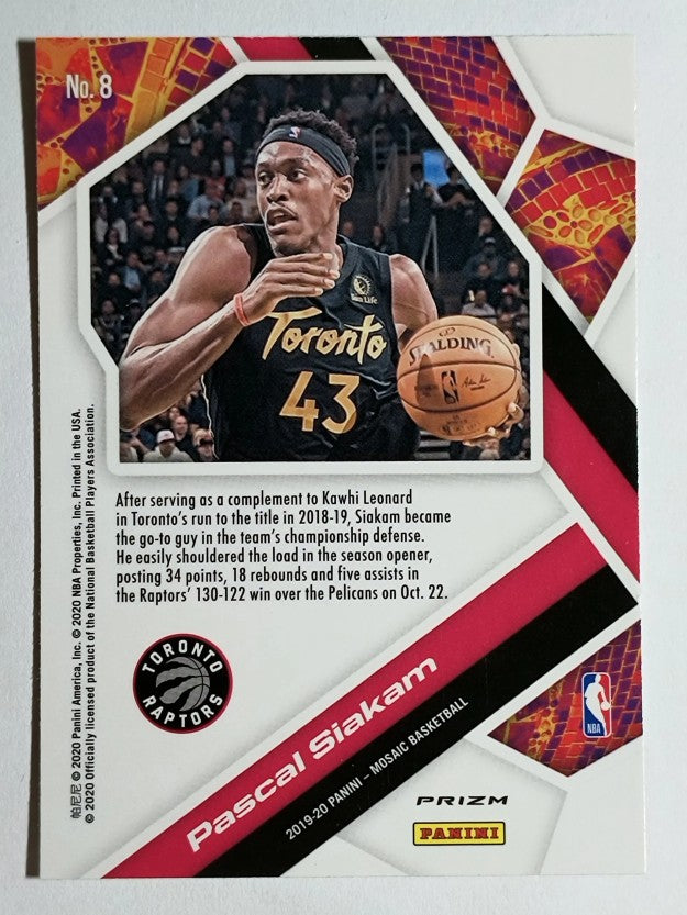 2019-20 Panini Mosaic Will to Win Mosaic #8 Pascal Siakam