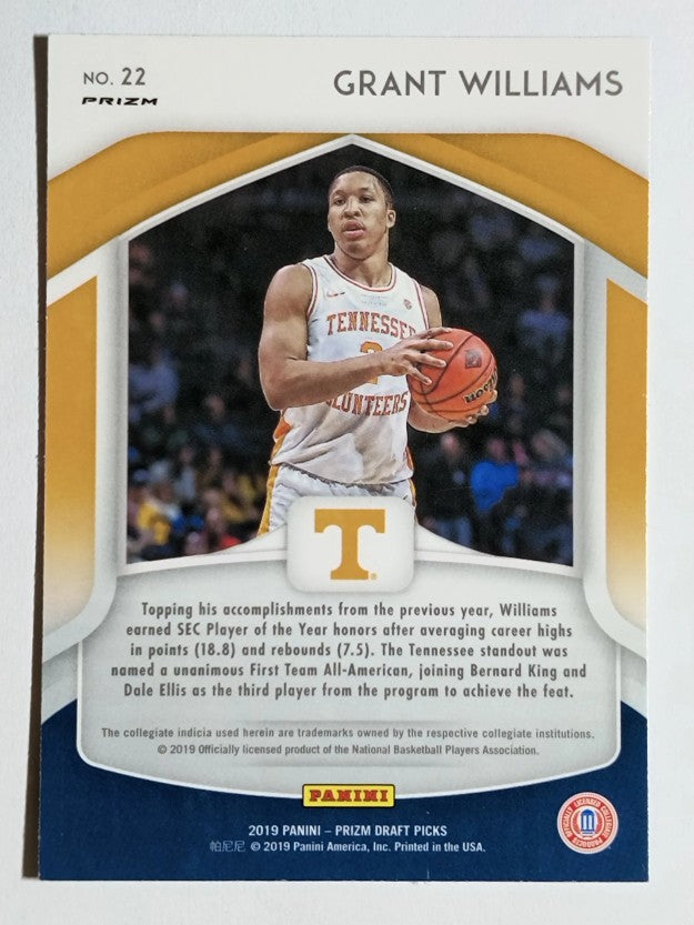 2019-20 Panini Prizm Draft Picks Prizms Blue #22 Grant Williams AA