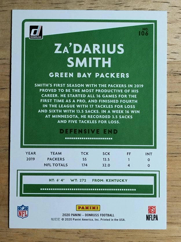 2020 Donruss #106 Za'Darius Smith