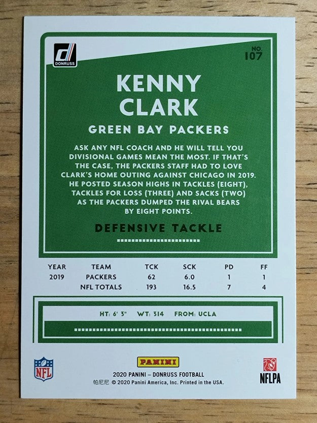 2020 Donruss #107 Kenny Clark