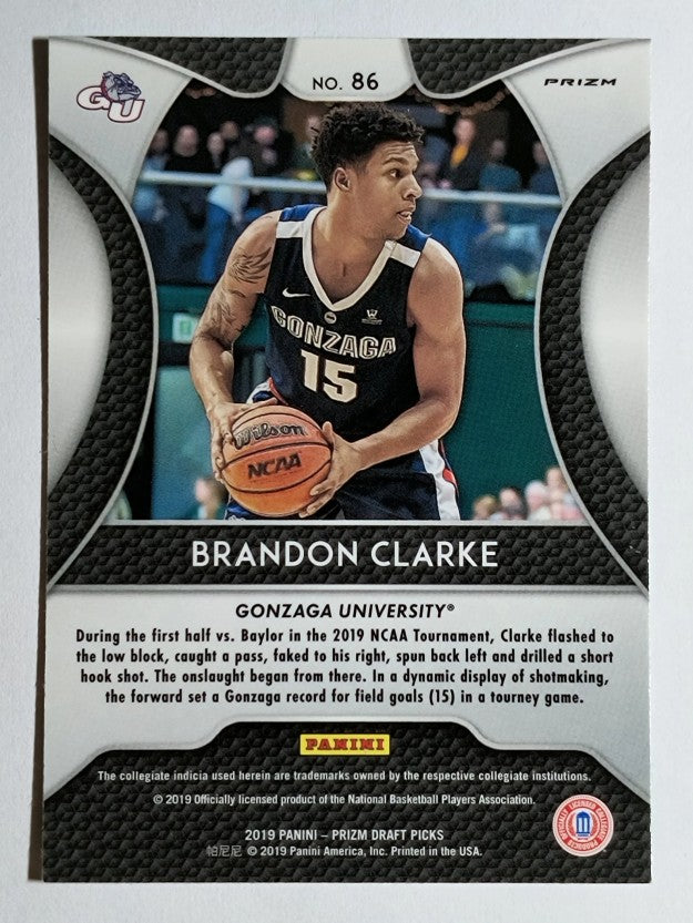 2019-20 Panini Prizm Draft Picks Prizms Silver #86 Brandon Clarke