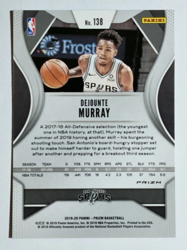 2019-20 Panini Prizm Prizms Red White and Blue #138 Dejounte Murray