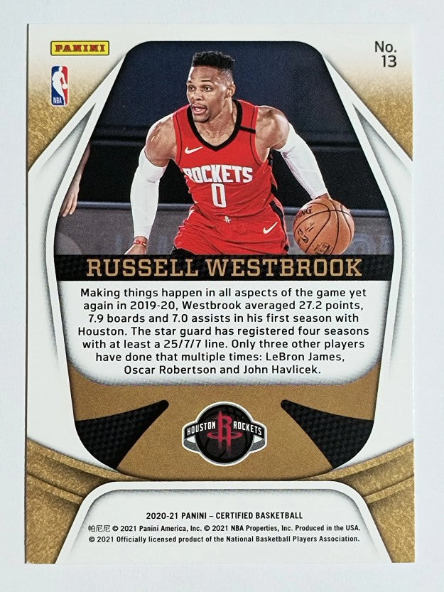 2020-21 Certified Gold Team #13 Russell Westbrook