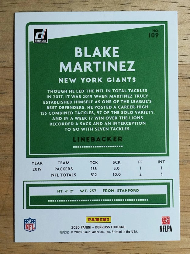2020 Donruss #109 Blake Martinez
