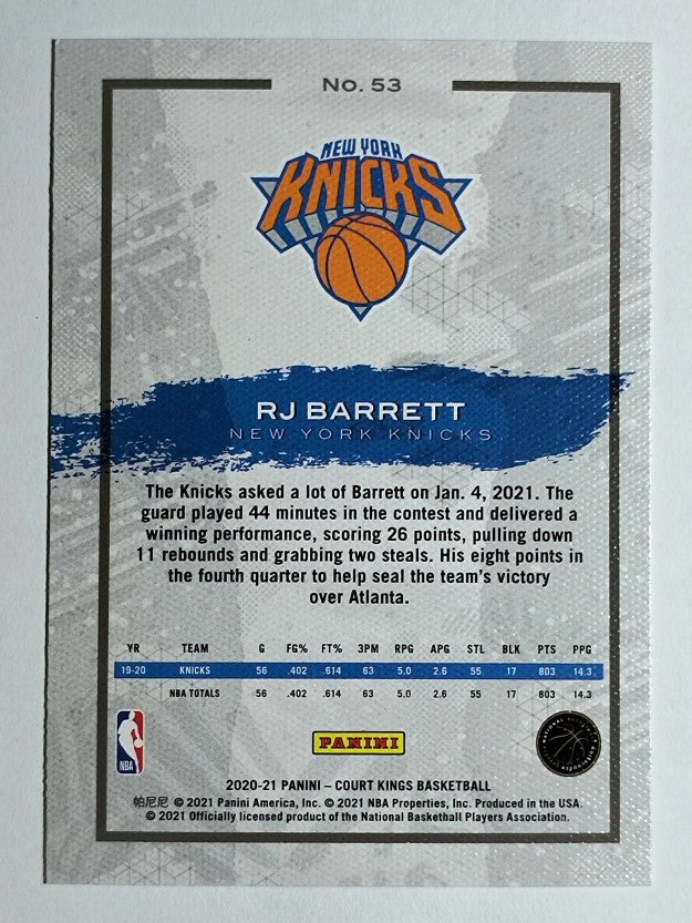 2020-21 Court Kings #53 RJ Barrett