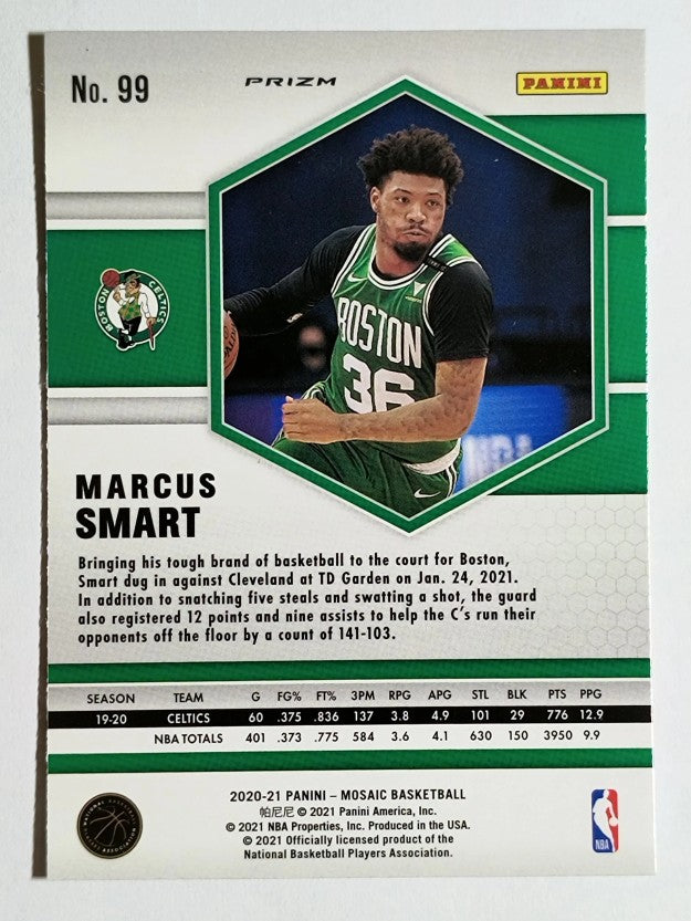 2020-21 Panini Mosaic Mosaic Reactive Yellow #99 Marcus Smart