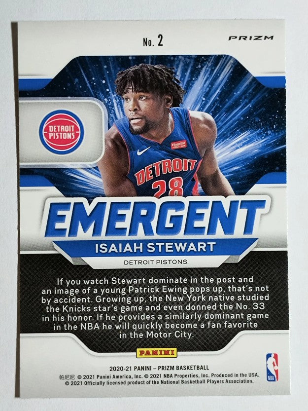 2020-21 Panini Prizm Emergent Prizms Silver #2 Isaiah Stewart