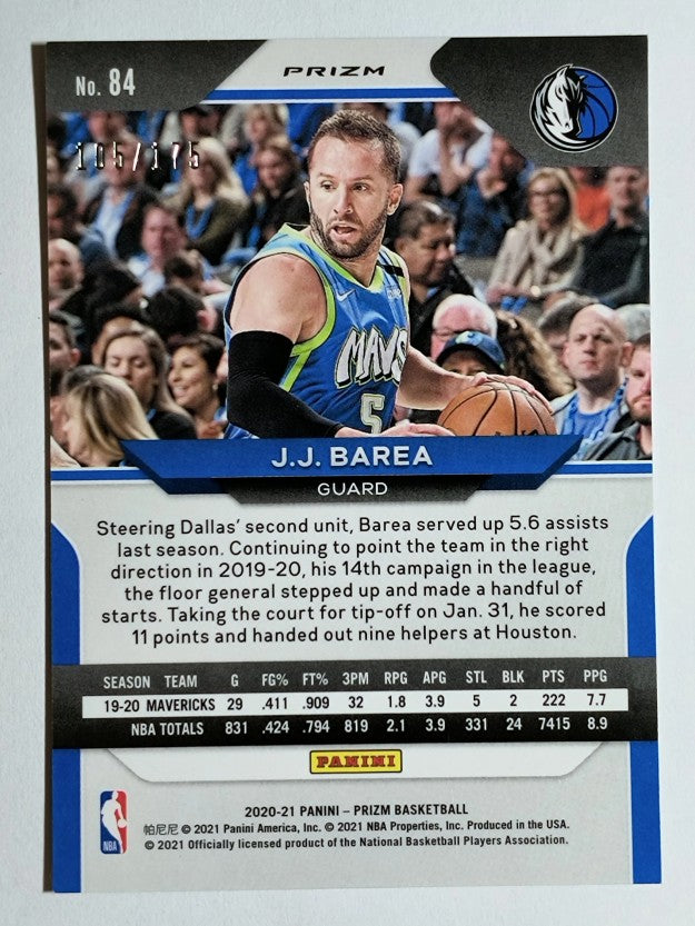 2020-21 Panini Prizm Prizms Purple Ice #84 J.J. Barea