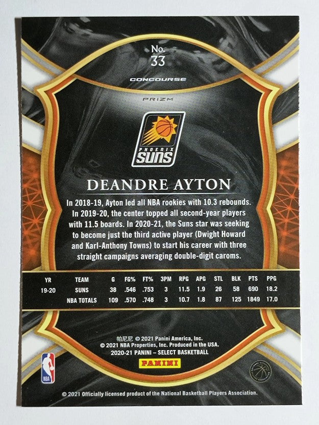2020-21 Select Prizms Blue White Purple Ice #33 Deandre Ayton