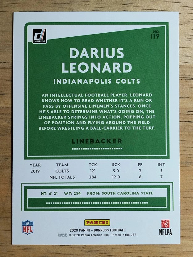 2020 Donruss #119A Darius Leonard