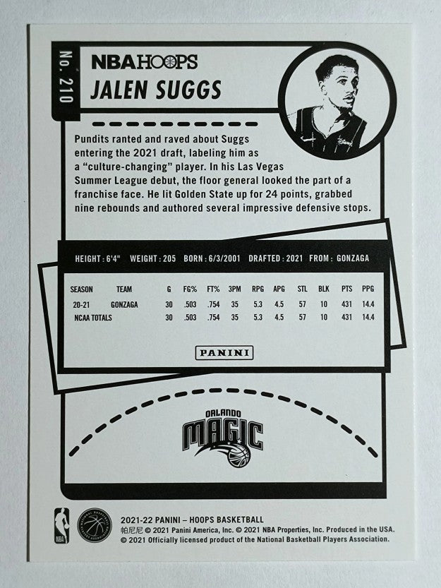 2021-22 Hoops Winter #210 Jalen Suggs