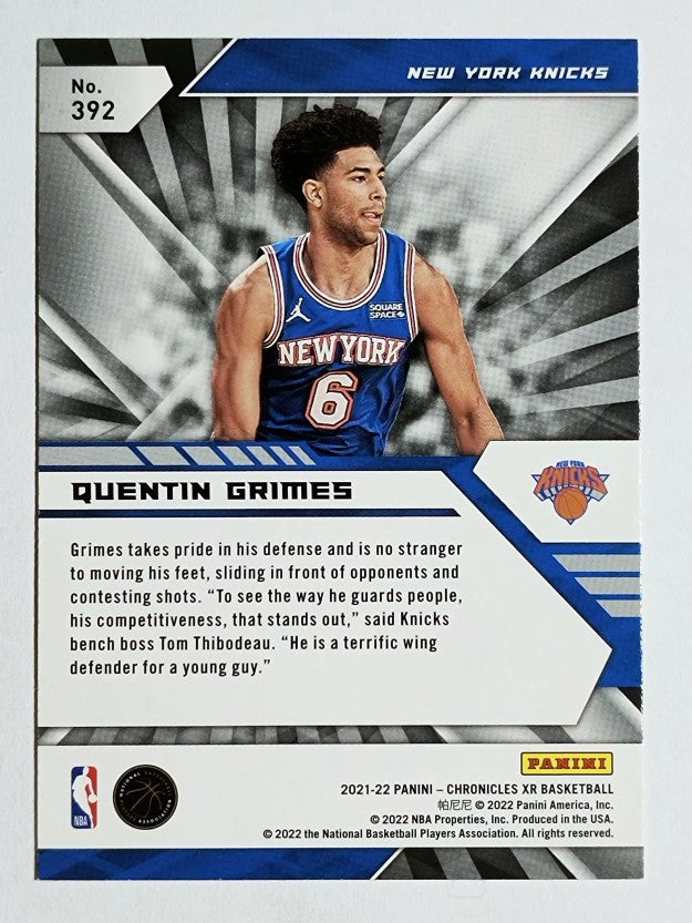2021-22 Panini Chronicles #392 Quentin Grimes/XR