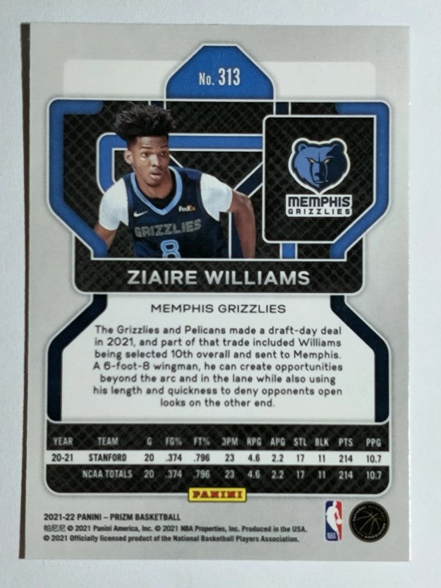 2021-22 Panini Prizm #313 Ziaire Williams RC
