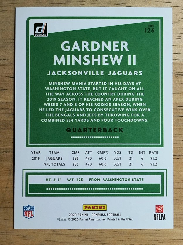 2020 Donruss #126A Gardner Minshew II