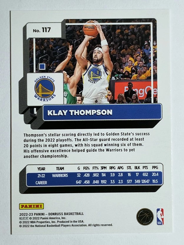 2022-23 Donruss Press Proof Silver #117 Klay Thompson