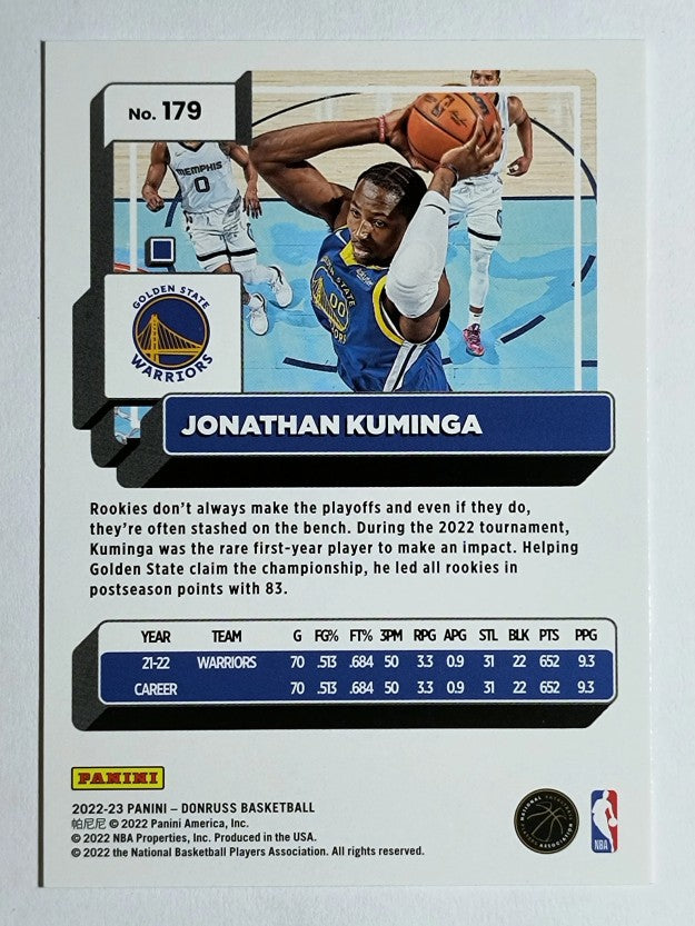 2022-23 Donruss Press Proof Silver #179 Jonathan Kuminga