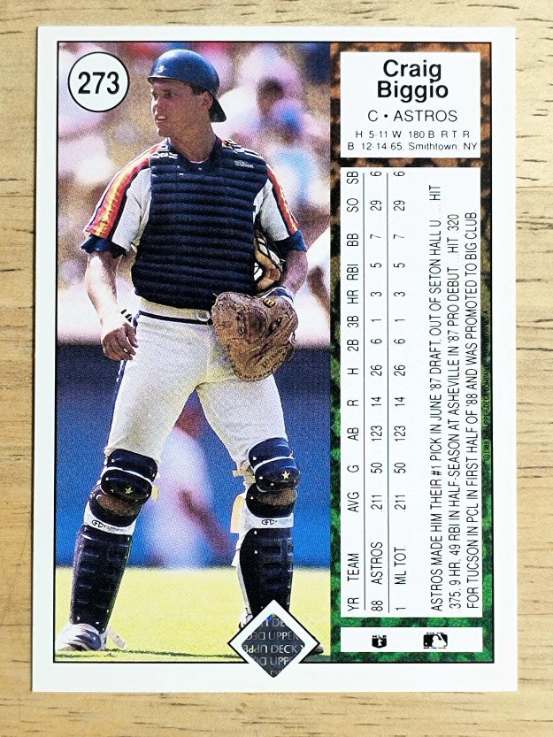 1989 Upper Deck #273 Craig Biggio RC (EX)