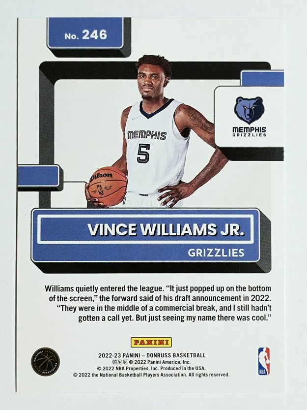 2022-23 Donruss Press Proof Silver #246 Vince Williams Jr. RR