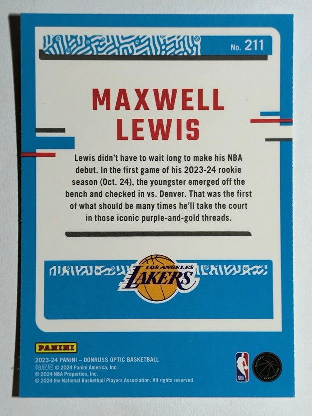 2023-24 Donruss Optic #211 Maxwell Lewis RR RC