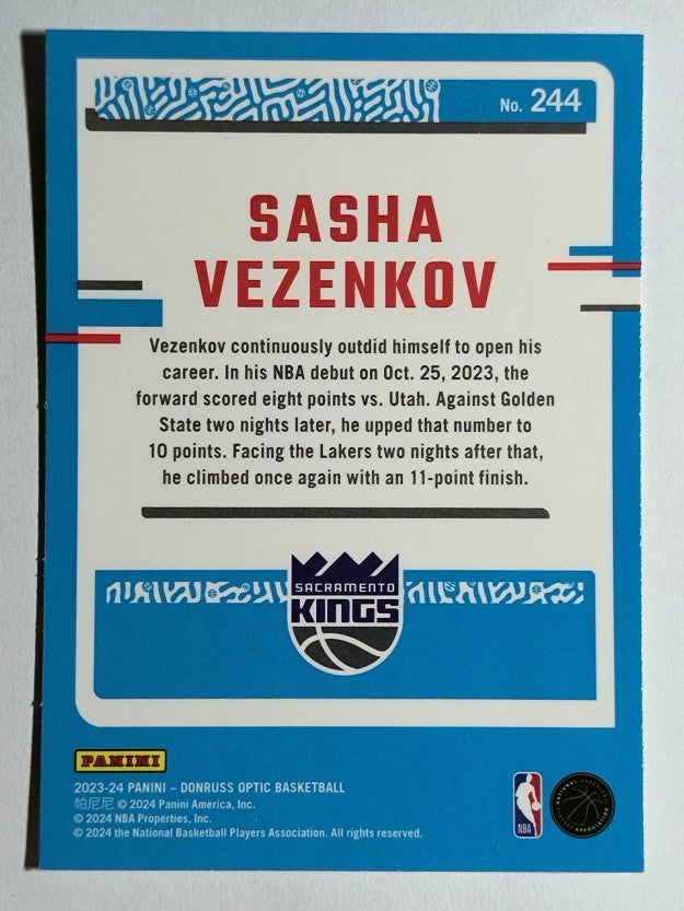 2023-24 Donruss Optic #244 Sasha Vezenkov RR RC