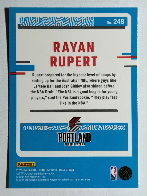 2023-24 Donruss Optic #248 Rayan Rupert RR RC