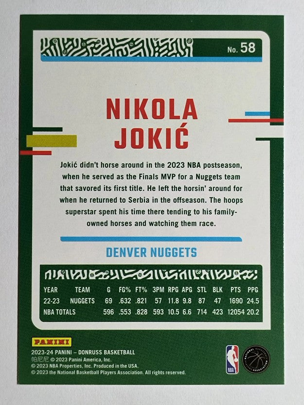 2023-24 Donruss Press Proof Silver #58 Nikola Jokic