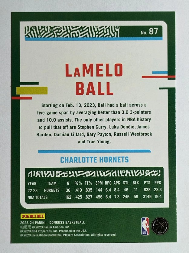 2023-24 Donruss Press Proof Silver #87 LaMelo Ball