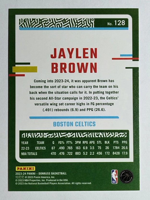 2023-24 Donruss Press Proof Silver #128 Jaylen Brown