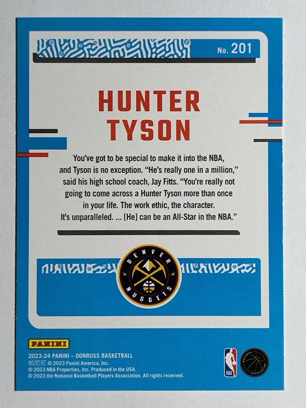 2023-24 Donruss Press Proof Silver #201 Hunter Tyson
