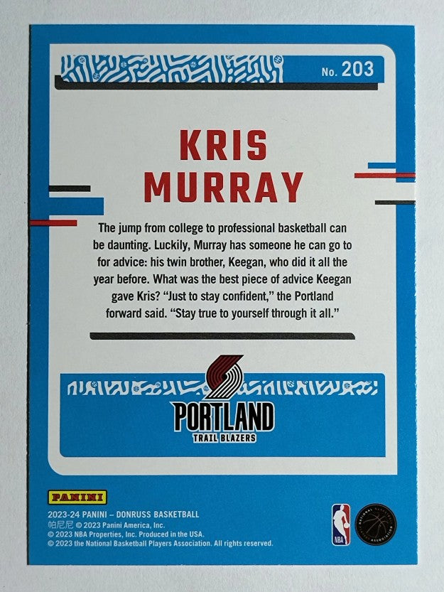 2023-24 Donruss Press Proof Silver #203 Kris Murray