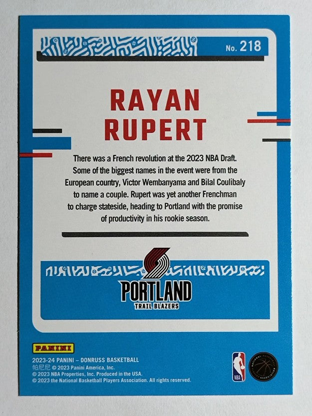 2023-24 Donruss Press Proof Silver #218 Rayan Rupert