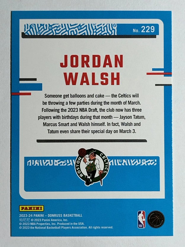 2023-24 Donruss Press Proof Silver #229 Jordan Walsh