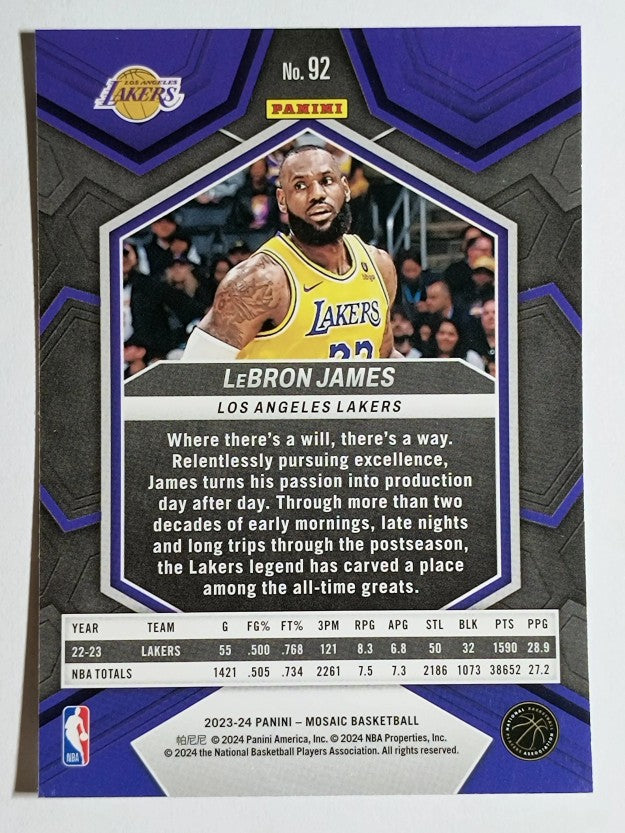 2023-24 Panini Mosaic #92 LeBron James