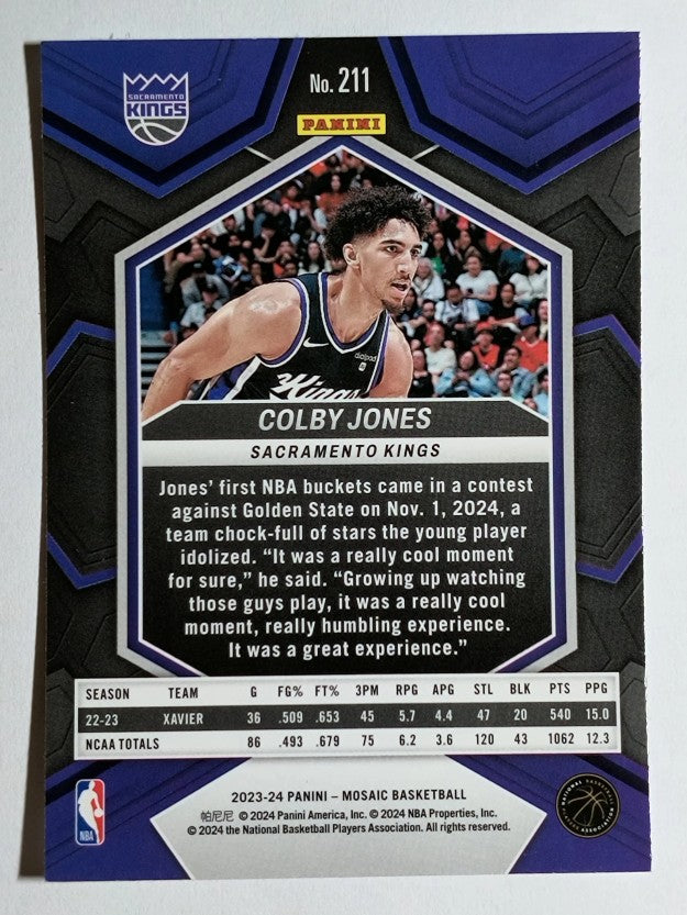 2023-24 Panini Mosaic #211 Colby Jones RC