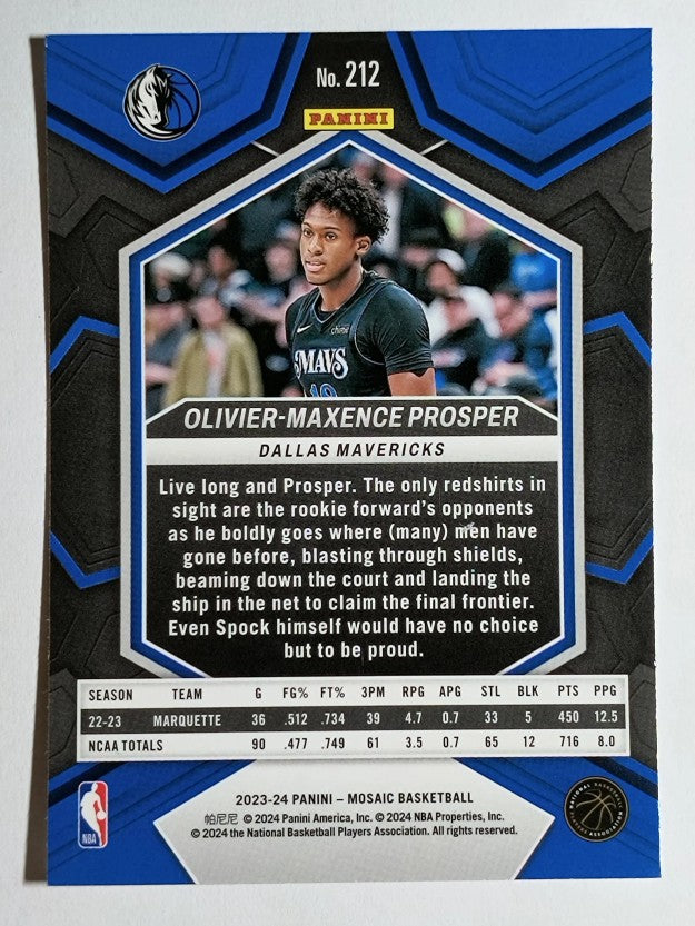 2023-24 Panini Mosaic #212 Olivier-Maxence Prosper RC