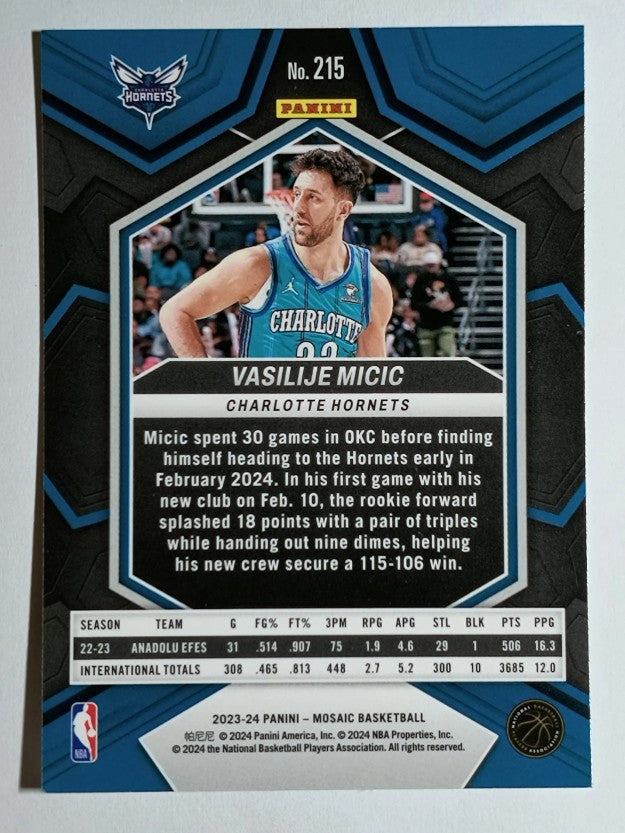 2023-24 Panini Mosaic #215 Vasilije Micic RC
