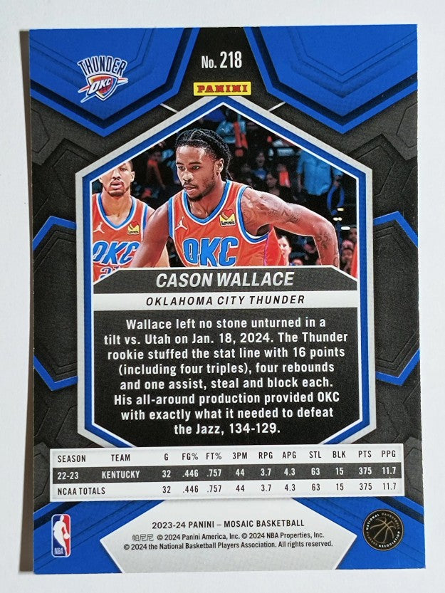 2023-24 Panini Mosaic #218 Cason Wallace RC