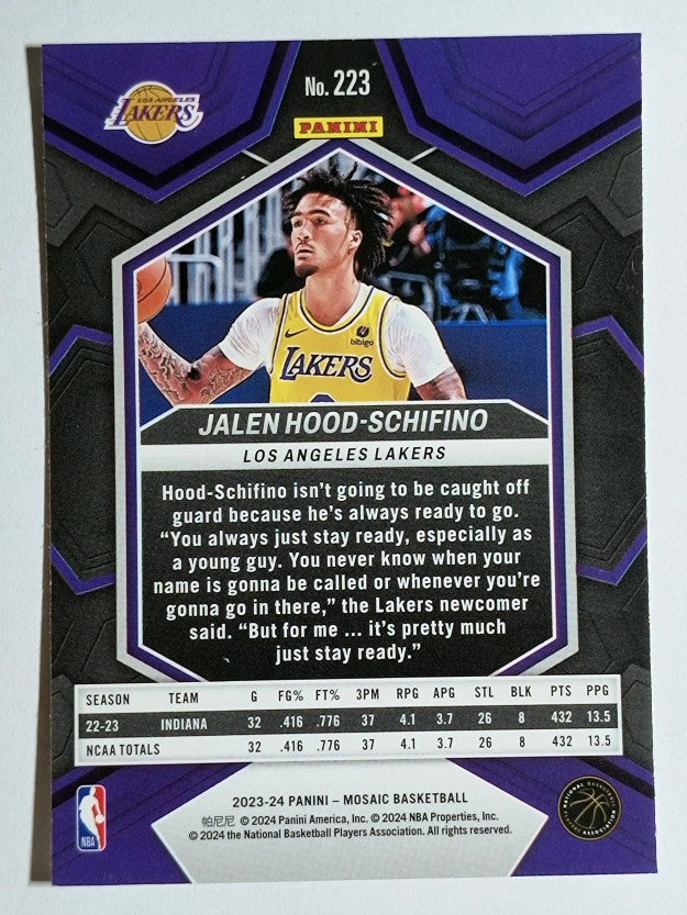 2023-24 Panini Mosaic #223 Jalen Hood-Schifino RC