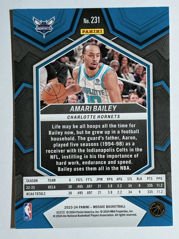2023-24 Panini Mosaic #231 Amari Bailey RC