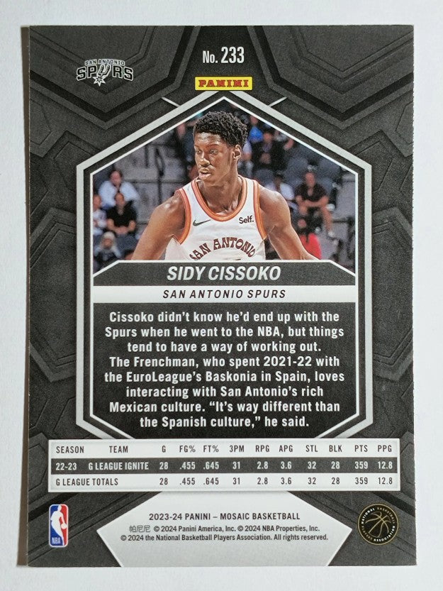 2023-24 Panini Mosaic #233 Sidy Cissoko RC