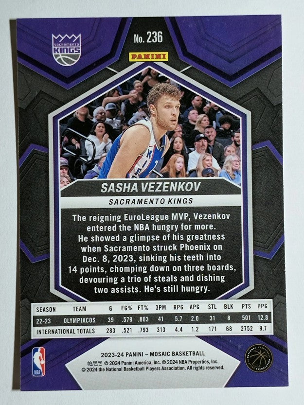 2023-24 Panini Mosaic #236 Sasha Vezenkov RC